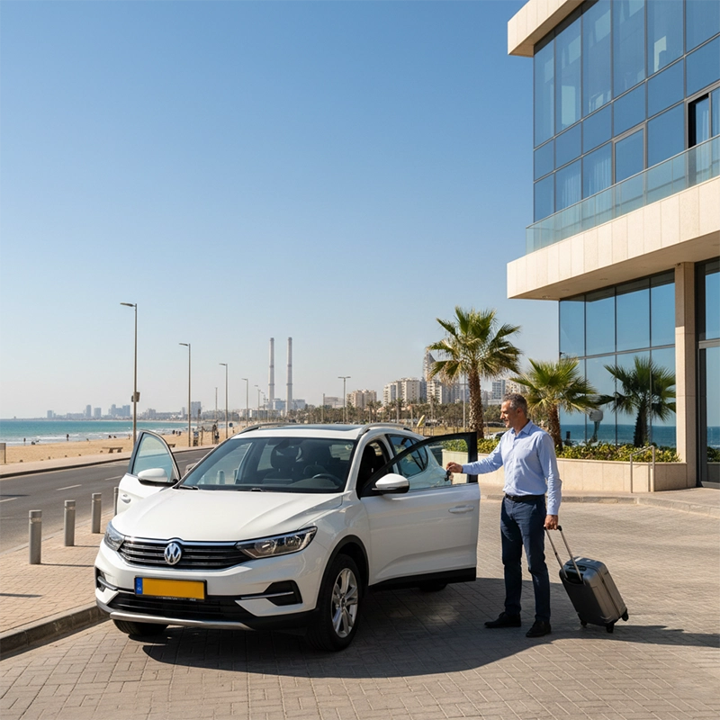 Car4Hire car rental delivery service to hotel in Hadera near the beach