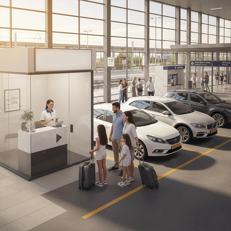Car rental service near train station in Kiryat Ekron with Car4Hire
