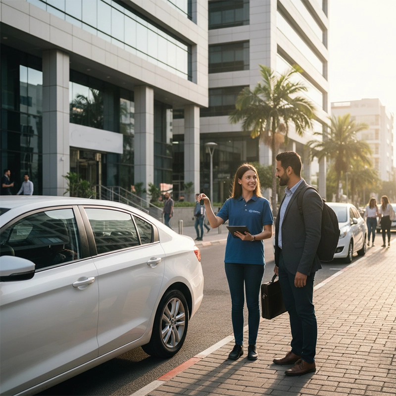 Car4Hire car rental delivery service to office building in Rehovot
