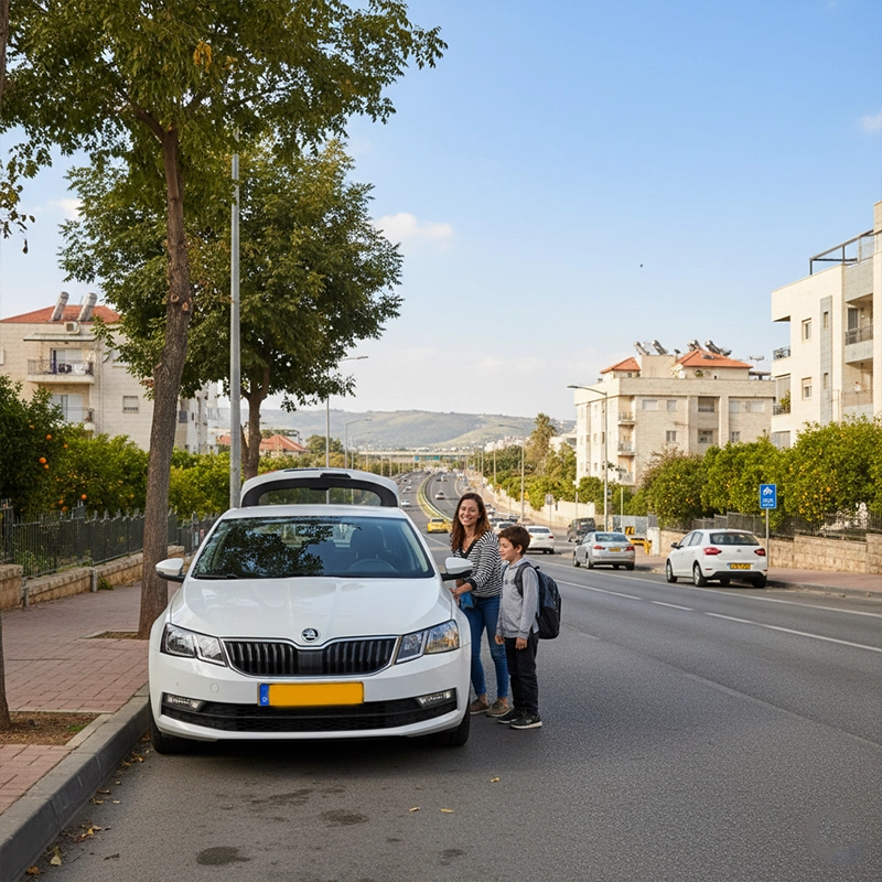 Customer picking up rental car in Ness Ziona with Car4Hire Israel