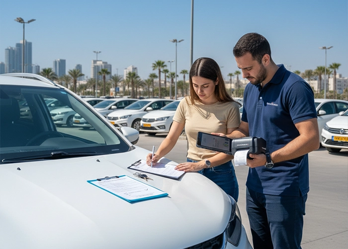 Car rental insurance options explained in Beer Sheva by Car4Hire representative