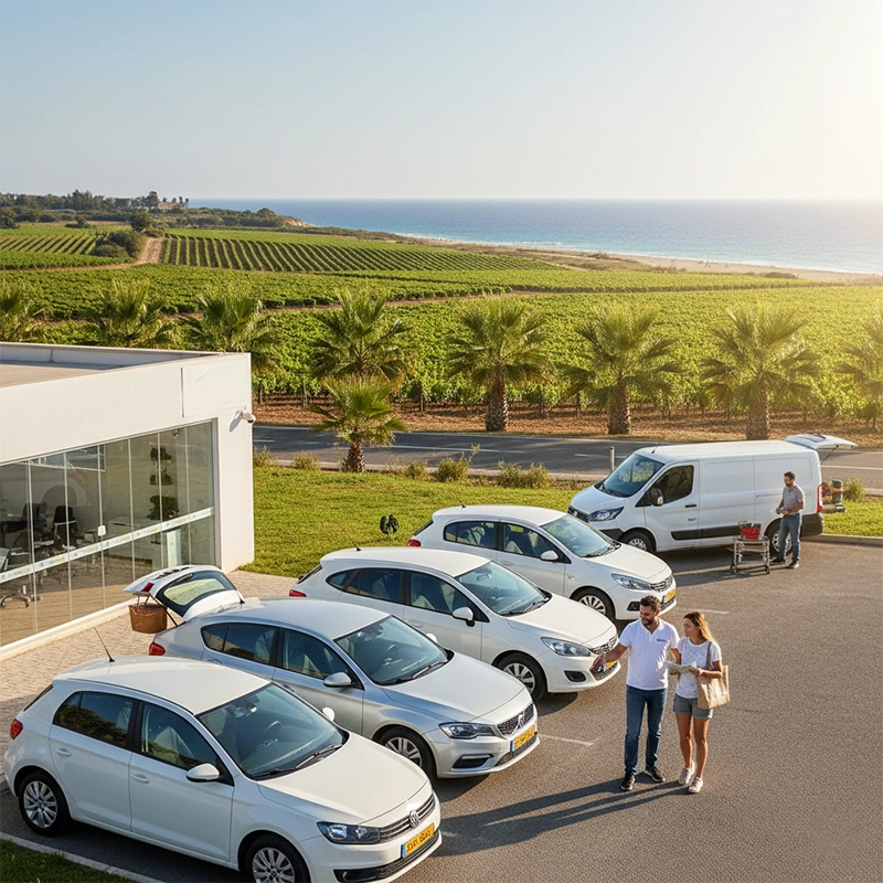 Customer choosing rental car in Binyamina at Car4Hire location