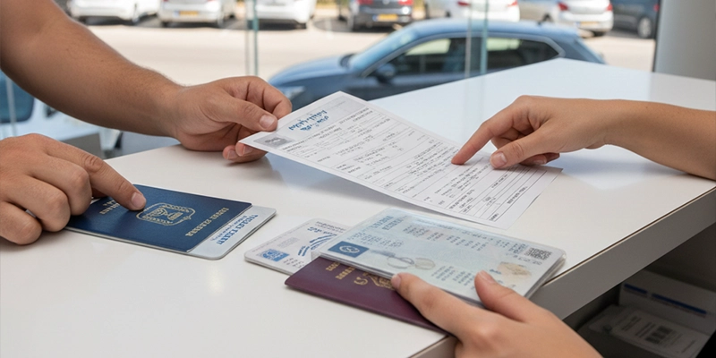 Required documents to rent a car in Binyamina including driver license and passport