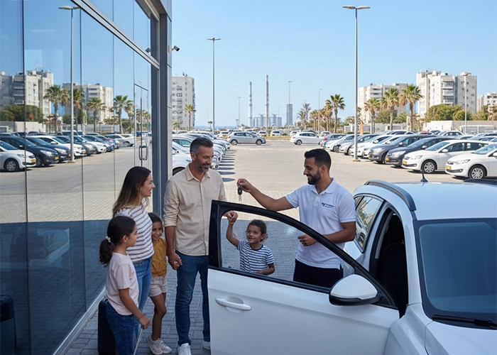 Family renting a car in Hadera with Car4Hire