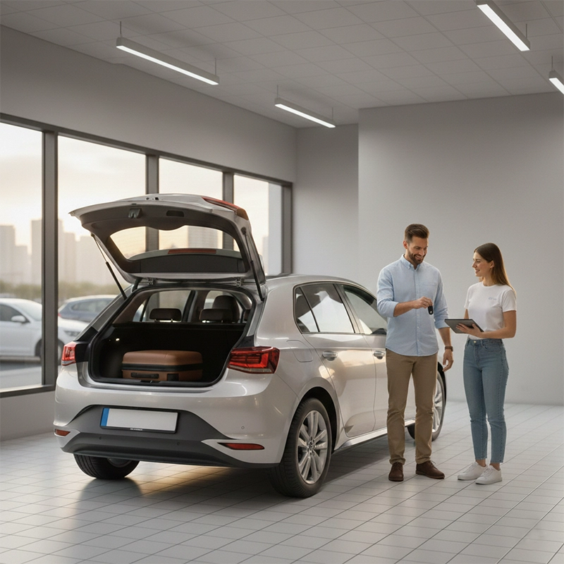 A customer returning his monthly car rental in israel