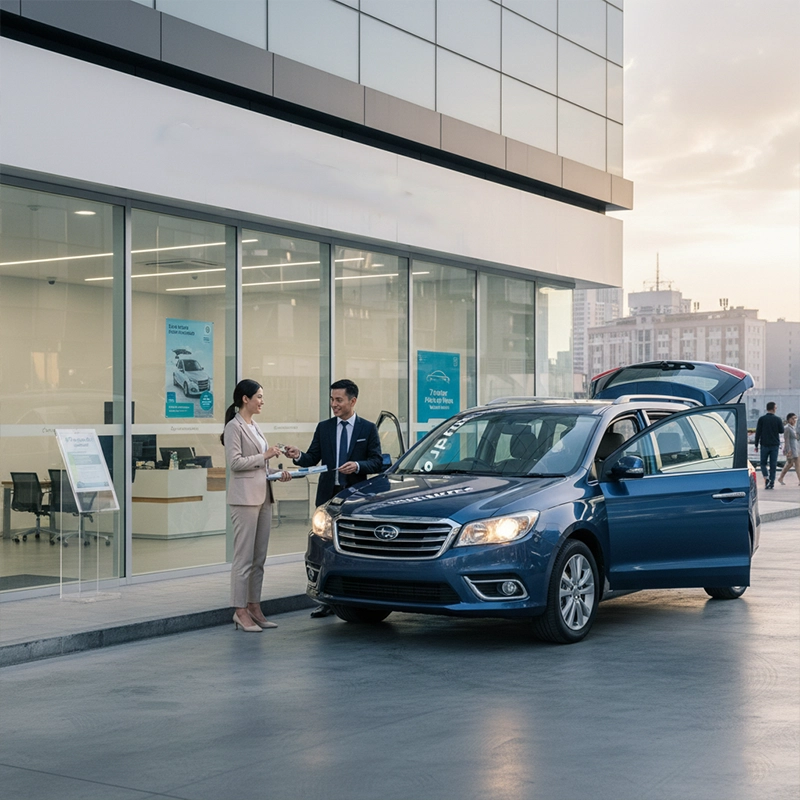 Customer renting a 7 seater car from branch in israel
