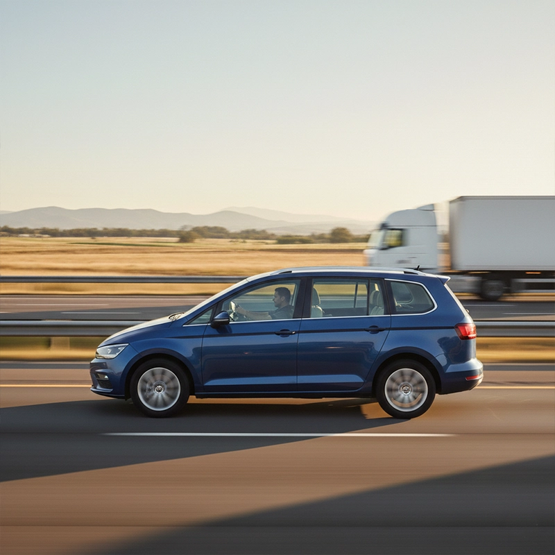 Customer doing a long road trip with seven seater car rental