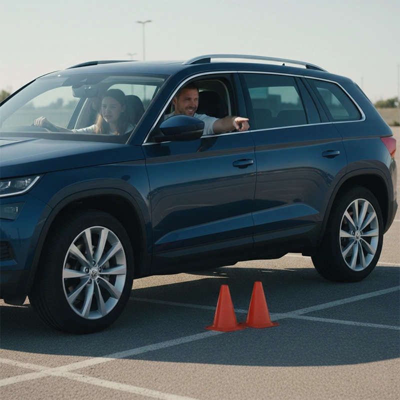 Couple renting a seven seater car for their next road trip
