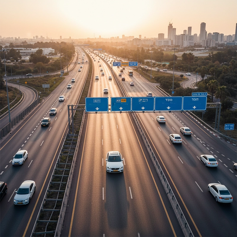 Highway travel from Rehovot to central Israel cities with rental car