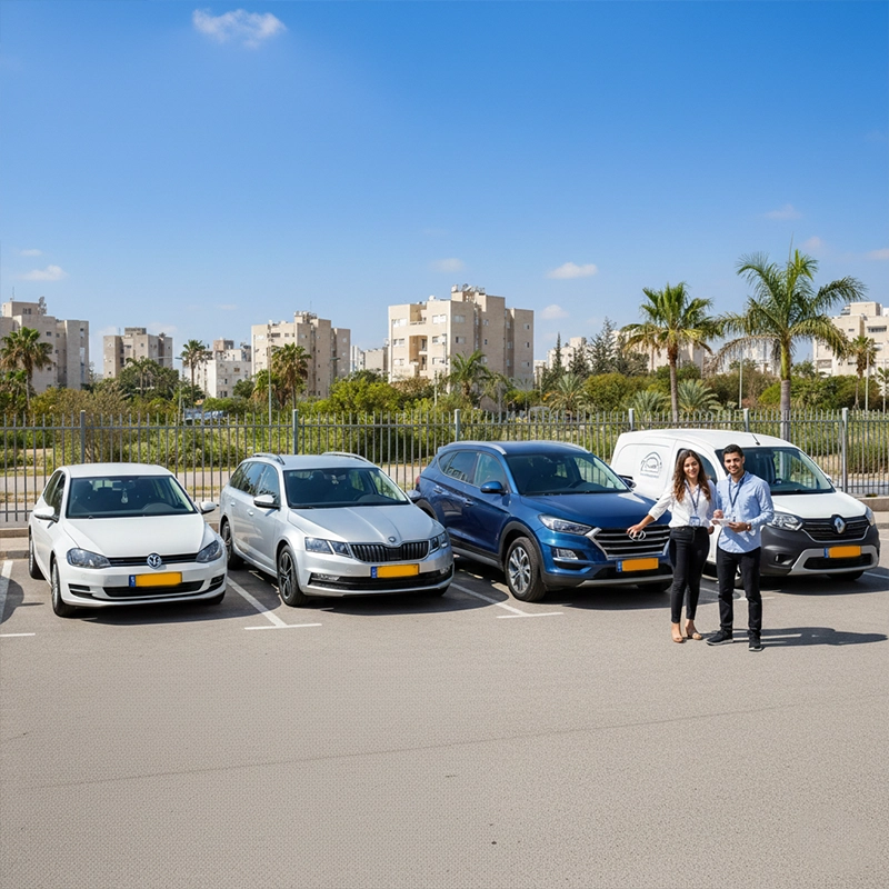Rental car fleet available in Ness Ziona including economy cars and SUVs