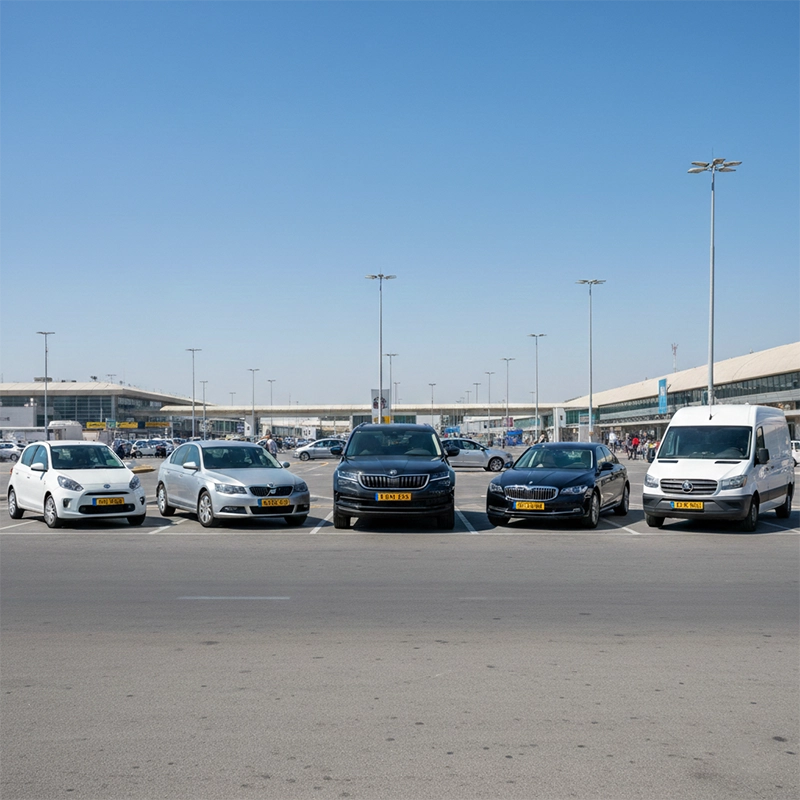 Different types of cars available for rent at ben gurion airport